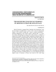The research by Eugeniusz Słuszkiewicz on Armenian literature and language