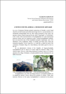 A Newly Found «Zorac» Church of Artsakh