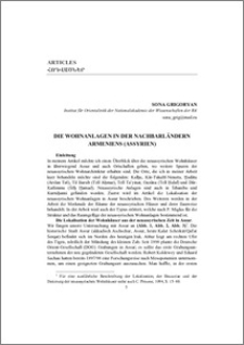 Die Wohnanlagen in der Nachbarländern Armeniens (Assyrien)