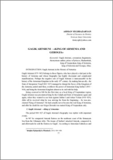 Gagik Artsruni – “King of Armenia and Georgia”