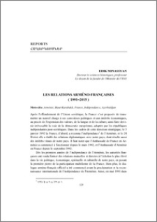 Les relations arméno-françaises (1991–2015)