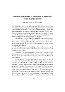 The Selective Works by the Scholar Who Used to Go Deep in History