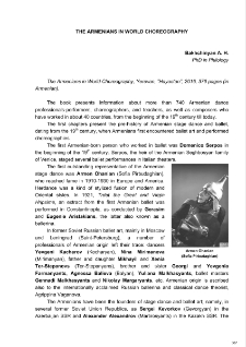 The Armenians in World Choreography