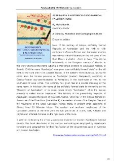 Galichian R., Azerbaijan’s Historico‐Geographical falsifications