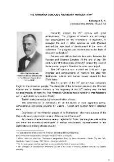 The Armenian Genocide and Henry Morgenthau