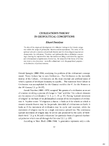 Civilization’s theory in Geopolitical Conceptions