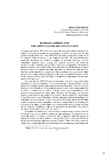 Raphael Lemkin and the 1948 UN Genocide Convention