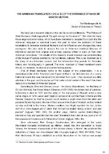 The Armenian translation (1210 A. D.) of the chronicle of Hugo de Sancto Victore