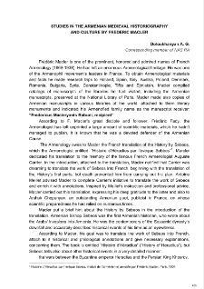 Studies in the Armenian medieval historiography and culture by Frédéric Macler