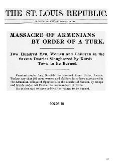 Massacre of Armenians by order of a Turk (The St. Louis Republic)