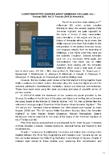 Cuneiform Hittite sources about Armenian Highland, Vol. I, Yerevan 2016, Vol. II, Yerevan 2018 (in Armenian)