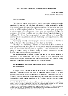 Folk religion and popular piety among Armenians